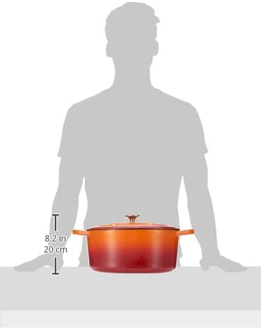 Crock Pot Artisan 7-Quart Oval Enameled Cast Iron Dutch Oven ??Sunset Orange, Durable Heavy-Duty Cookware for Slow Cooking, Roasting, Baking with Lid