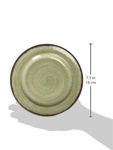 Carlisle FoodService Products Mingle Resuable Plastic Plate Appetizer Plate with Pottery Style for Home and Restaurant, Melamine, 7 Inches, Jade, (Pack of 12)