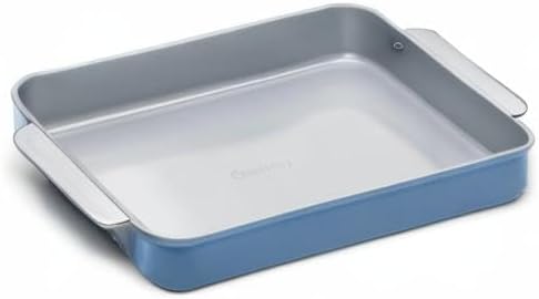 Caraway Non-Stick Ceramic 9?쓝13??Rectangle Pan - Naturally Slick Ceramic Coating - Non-Toxic, PTFE & PFOA Free - Perfect for Brownies, Lasagnas, and More - Slate
