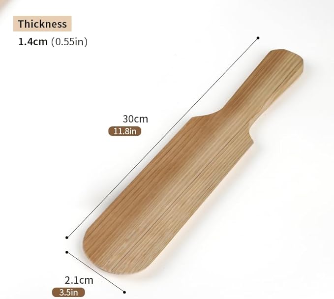 Fir Wood Pancake Spreader and Spatula Kit, 3 Size Batter Spreader and One 11.8" Spatula For Different Crepe Pans, Crepe Making Tools Suitable For Home Kitchen & Commercial Pancake Stall.
