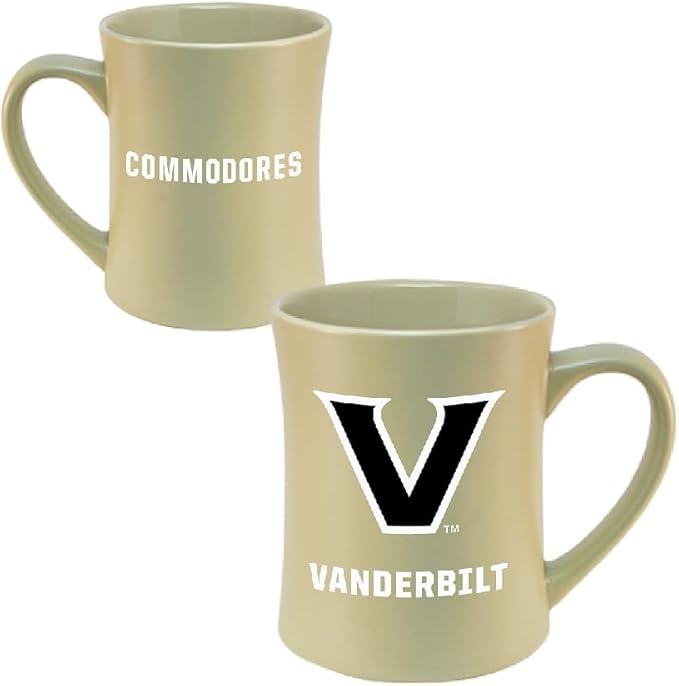 Vanderbilt Commodores Ceramic 16oz Sculpted Mug ??Official Team Logo Coffee Cup ??Handwash Recommended ??Individually Boxed