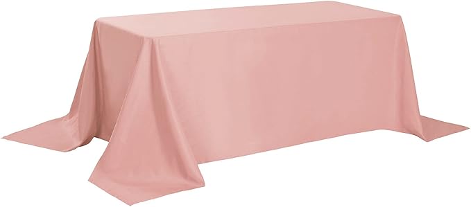 Cupuamon Rectangle Tablecloth 90x132 inch Washable Polyester Fabric Table Cloth for Wedding Party Dining Banquet Decoration(90x132, Dusty Pink)