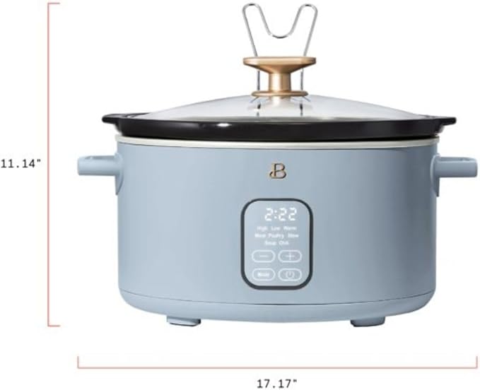 Beautiful 6?‘Quart Programmable Slow Cooker with 5 Presets, Keep?‘Warm, Touch Display & Dishwasher?‘Safe Pot