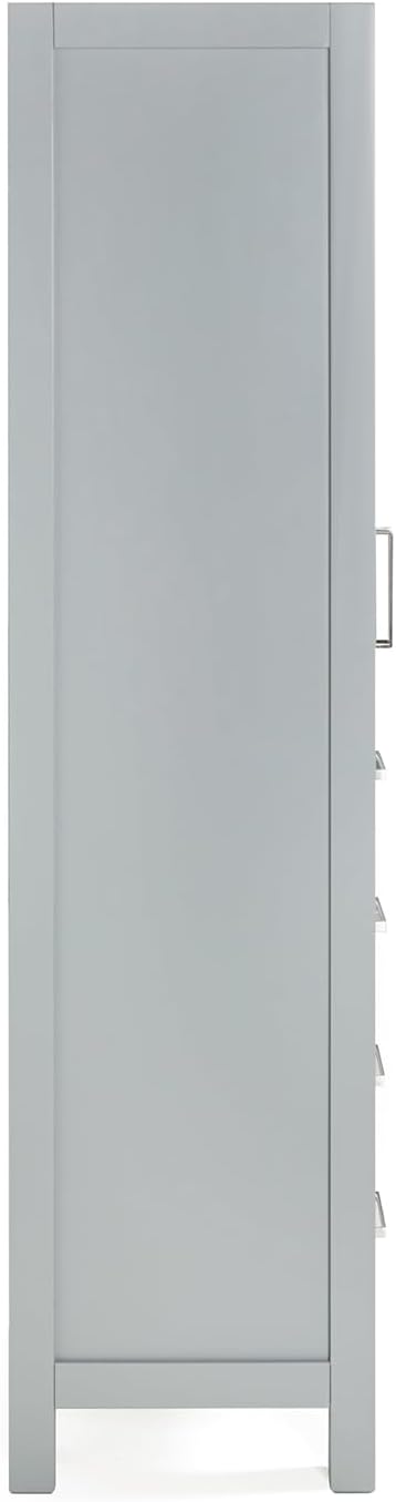 ARIEL Cambridge Bathroom Storage Cabinet - Solid Hevea Wood and Fully Assembled for Long-Lasting Durability and Sophisticated Finish, Freestanding Linen Bathroom Cabinet - 65?쒱 x 20?쓂 x 16?쒭, Grey