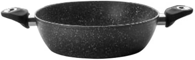 IBILI Natura Deep Frying Pan with 2 Handles, 28 cm, Aluminium, Stone-Style Non-Stick Coating, Suitable for Induction Hobs