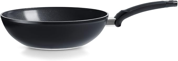 Fissler Ceratal Comfort Ceramic 11 Inch Non-Stick Wok, Orbit Black, Made without PFAS