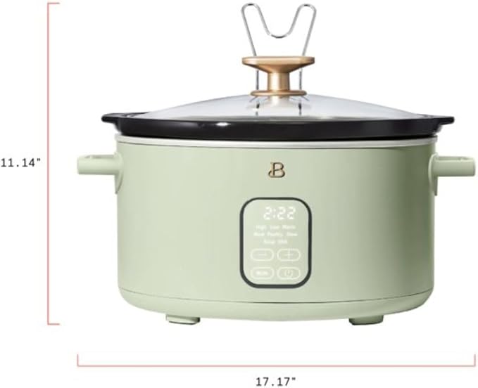 Beautiful 6?‘Quart Programmable Slow Cooker with 5 Presets, Keep?‘Warm, Touch Display & Dishwasher?‘Safe Pot