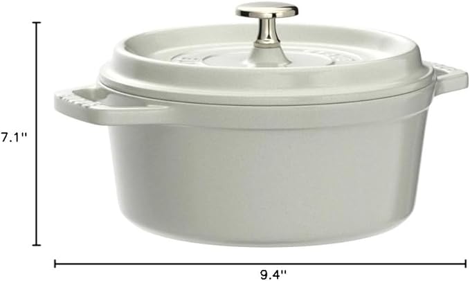 staub La Cocotte Round 40501-409 Pico Cocotte Round Campagne 7.1 inches (18 cm) Both Hands, Enameled Pot, Induction Compatible with Serial Numbers