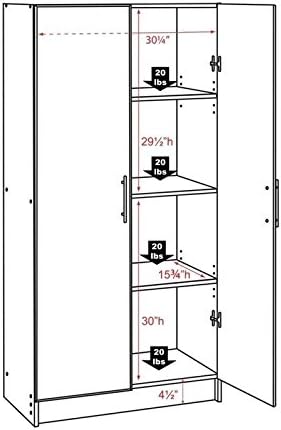 Atlin Designs 65" H Mid-Century Engineered Wood Storage Cabinet, 2-Door, Adjustable Shelves, Assembly Required, for Kitchen/Entryway/Laundry Room, in Rich Espresso Finish
