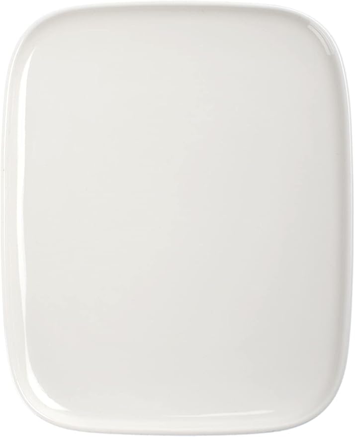MARIMEKKO Oiva Rectangular Plate ??Refine Your Kitchen D챕cor with Our Iconic White Stoneware ??Stylish & Classic White Rectangular Plates to Elevate Your Dining Experience (5 in x 6 in)