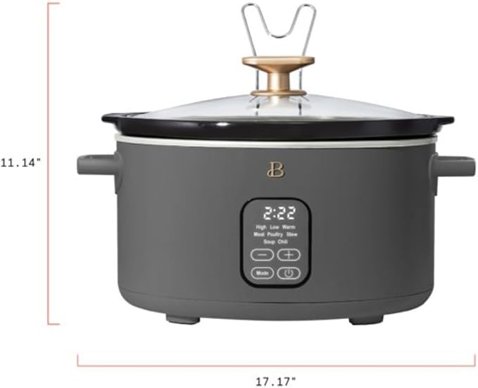 Beautiful 6?‘Quart Programmable Slow Cooker with 5 Presets, Keep?‘Warm, Touch Display & Dishwasher?‘Safe Pot