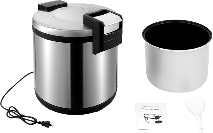 Commercial Rice Warmer, 19L/20Qt Electric Food Warmer, 110W Electric Soup Warmers with Adjustable Temperature and Non-Stick Inner Pot for Restaurant Party, Warm Function Only, NOT Cooker