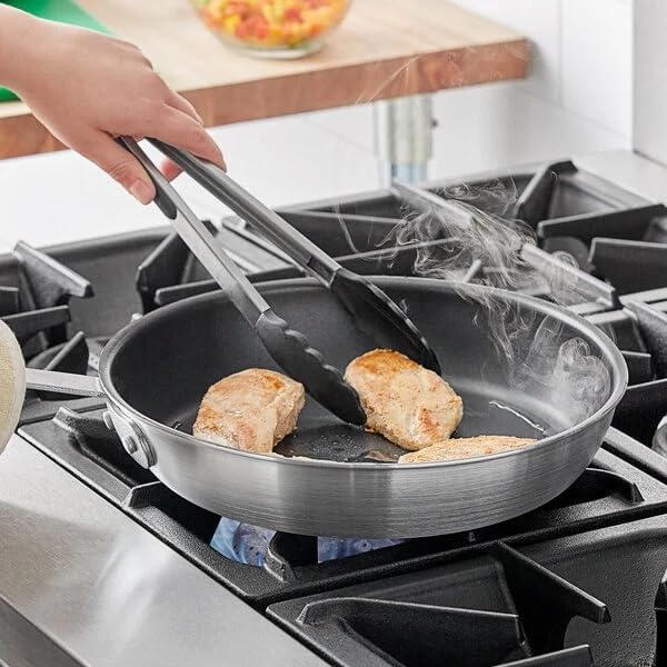 12-Inch Aluminum Non-Stick Fry Pan, Round, Silver, Riveted Handle, 10 Gauge, Satin Finish, NSF Listed, Entry Level