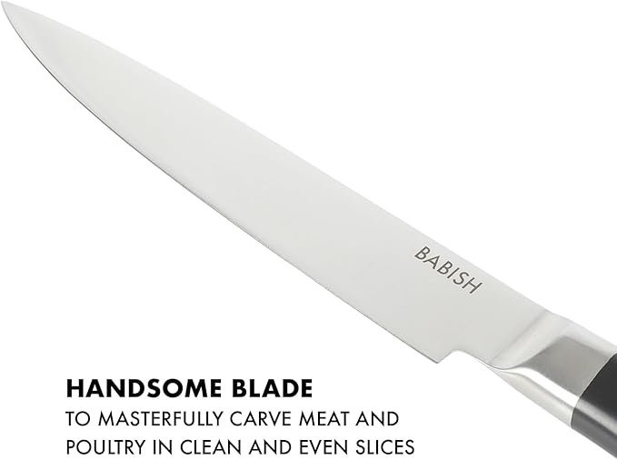 Babish 8-Inch Forged Carving Knife ??High-Carbon 1.4116 German Steel Full Tang Kitchen Knife for Precision Meat and Poultry Slicing