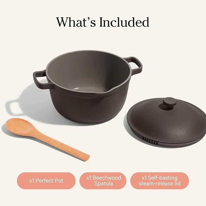 Our Place Mini Perfect Pot | 2.5 Qt Ceramic Pot with Lid & Spatula | Patented 8-in-1, PFAS-Free Nonstick, Non-Toxic Cookware | Induction & Oven-Safe up to 450째F | Char