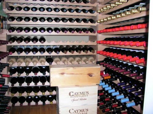 Modular Wine Rack Beechwood 24-72 Bottle Capacity 6 Bottles Across up to 12 Rows Newest Improved Model (60 Bottles - 10 Rows)