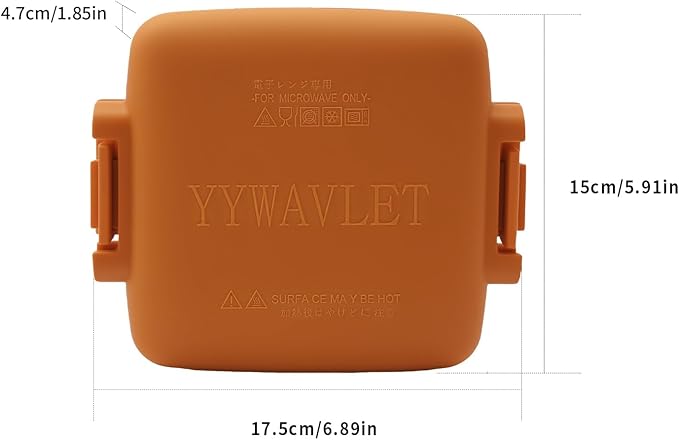 Microwave Sandwich Maker, Heat-Resistant Silicone Rubber Shell, Advanced HeatWave Technology, Non-Stick Plates, Easy to Clean, Makes Toast, Sandwiches, Paninis, Patties (Orange)