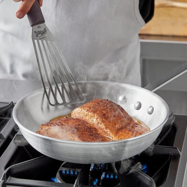 10 Inch Aluminum Fry Pan, Silver, NSF Listed, Traditional Handle, Round Shape, Satin Finish, 6 Per Case