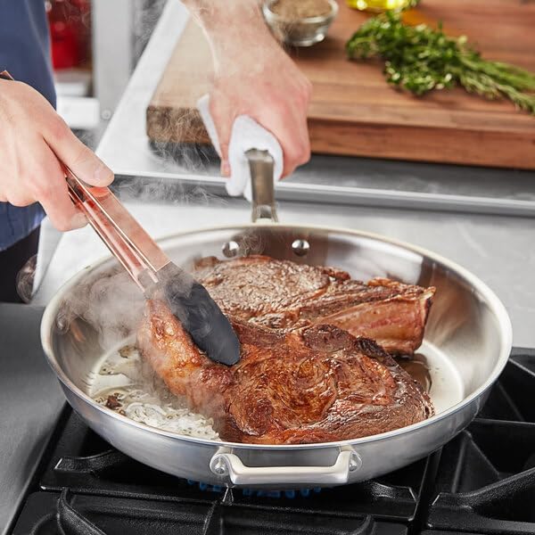 14-Inch Tri-Ply Stainless Steel Frying Pan with Helper Handle, NSF Listed, Induction Ready, Dishwasher Safe, Satin Finish, 450째F Oven Safe