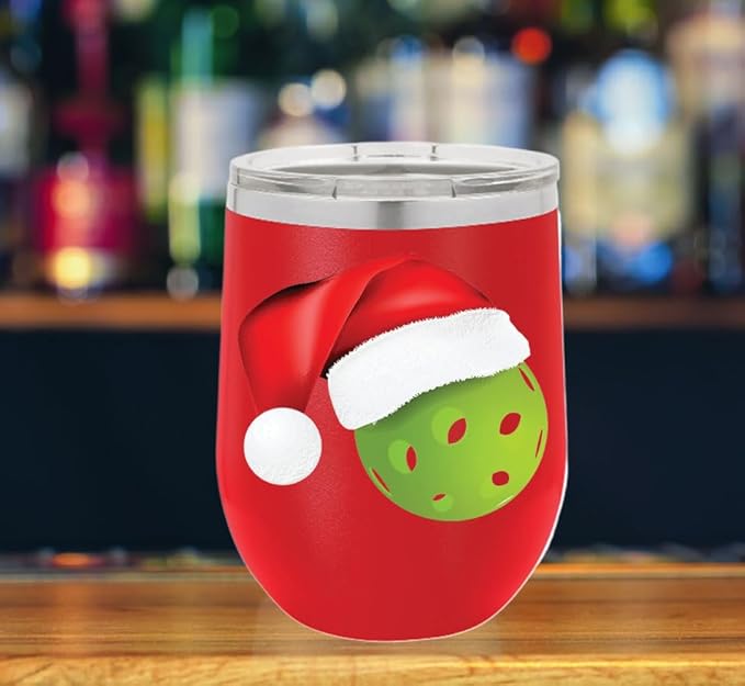 Pickleball Wine Tumbler, Pickleball Gift, 12oz Stainless Steel Wine Tumbler, Gifts For Him, For Her, For Boys, For Girls, Birthday, Christmas Gift idea (Red)