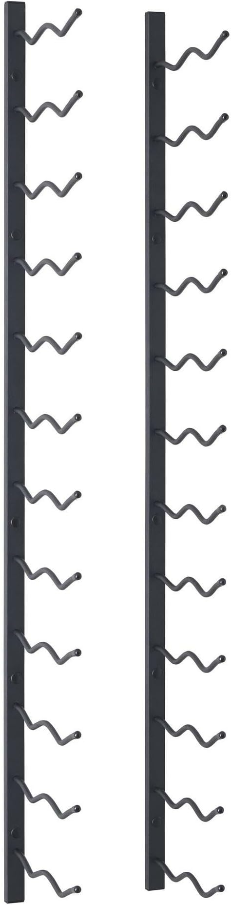 Wine Enthusiast N'FINITY 24 Bottle Wall Mounted Metal Wine Rack ??Label Forward Wine Rack with Easy Installation - 4' Tall, 2 Column Deep (Black)