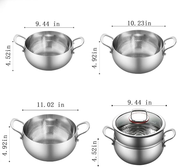 Titanium Hammered Soup Pot, Nonstick Soup Pot, Large Cooking Pot with Lid, Heavy Duty Induction Cooking Pot, Sturdy & Double Handle, Dishwasher Safe,with lid,9.44 in