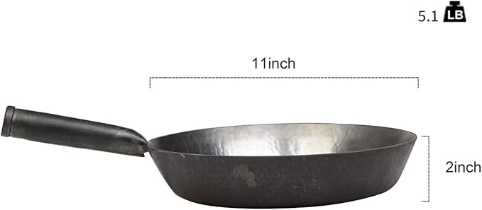 ?삡툒??ZhenSanHuan Toxin Free Teflon free Non Sticky Saut챕 Pans Fry Pans Omelete Pans (Seasoned 28CM/11'' Iron Handle)