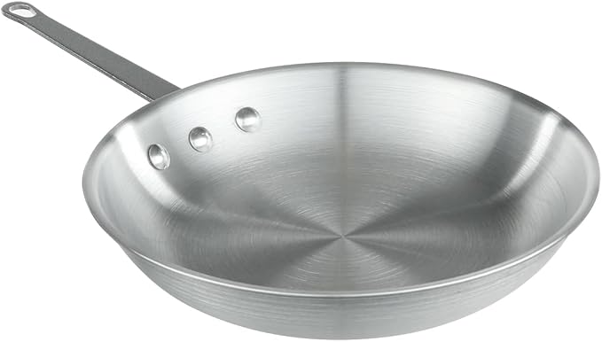 Chef Approved 10" Fry Pan | Fry Saut챕 Steak Pan Skillet with Firm Grip Rivet Handle for Kitchen Restaurant Diner Buffet | Gas Oven Ceramic Cooktop Compatible | Hand Wash Only, Aluminum, Natural Finish