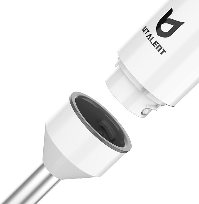 Cordless Hand Blender, UTALENT Variable Speed Immersion Blender handheld Rechargeable, with USB-C Charging Cable, Egg Whisk, for Smoothies, Milkshakes, Hummus and Soups ??White