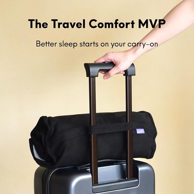Cushion Lab Travel Deep Sleep Pillow ??Compact Memory Foam Neck Pillow for Sleeping, Portable Pillow for Hotels, Camping, Side & Back Sleepers, On-The-Go ??Black