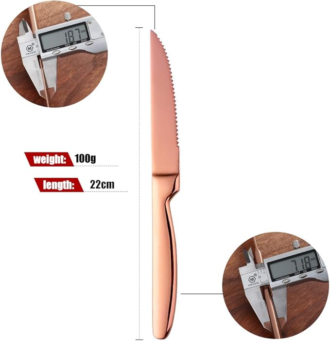 Knives Set, 6 PCS Stainless Steel Steak Knives Set, Sharp Kitchen Knife-Gift for Wedding Gathering Party, Dishwasher Safe