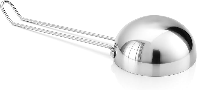 Try Ply Stainless Steel Tadka Pan ??360?칖l Indian Spice Heating Pan | 5??Bowl with 13??Handle ??Durable Tri?멠ly, Lightweight, Oven Safe