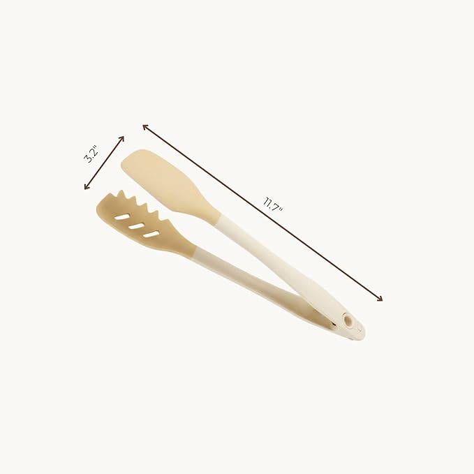 NAZANIN 11-Inch 3-in-1 Silicone Kitchen Tongs: Converts to Slotted Spoon & Spatula | BPA-Free Pacifier-Grade, Food-Grade Utensil | Locking Stainless Steel Grip for Cooking, BBQ, and Serving