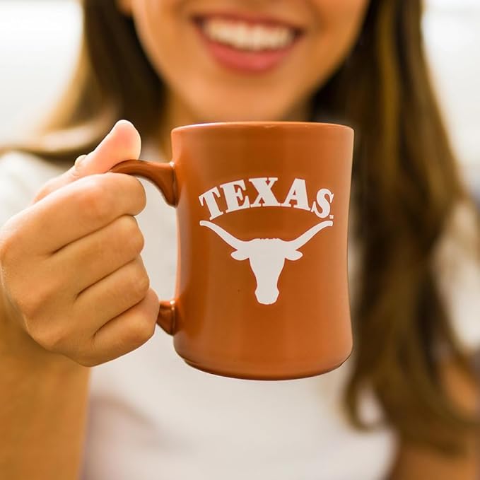 Texas Longhorns Ceramic 16oz Sculpted Mug ??Official Team Logo Coffee Cup ??Handwash Recommended ??Individually Boxed