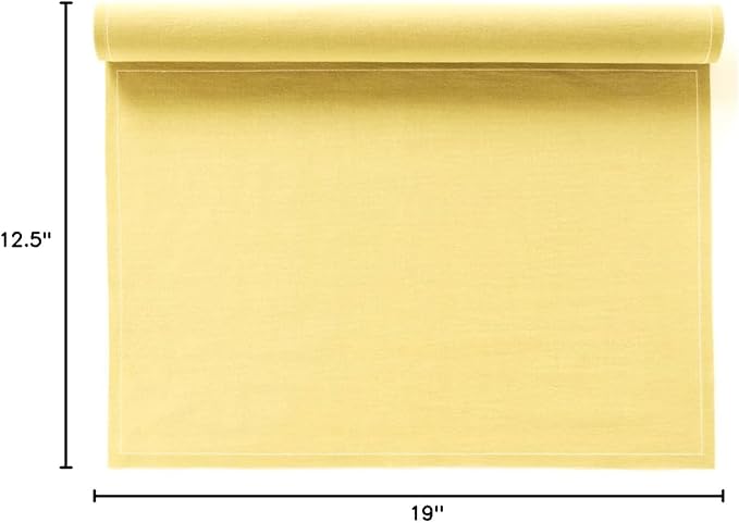 MY DRAP Placemats 48 x 32 cm / 19" x 12.5" - (12 Per Roll, Cotton Pastel Yellow)
