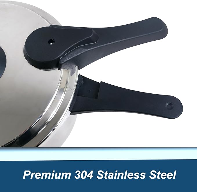 XINFU Heavy Duty 304 Stainless Steel Pressure Cooker 4.2 Quart, Serves 1-3, Standard and Fast Modes, Multi-Safety, Even-Heat Patented Base, Compatible with Gas, Electric, Ceramic and Induction Stoves