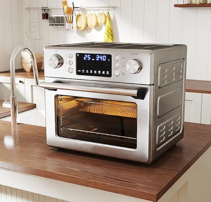 ARLIME 14-in-1 Air Fryer Toaster Oven Combo, 1700W Stainless Steel Countertop Convection Oven with Bake, Rotisserie, Dehydrate & Defrost Functions, 26 QT Large Capacity, 60-Minute Timer & Accessories