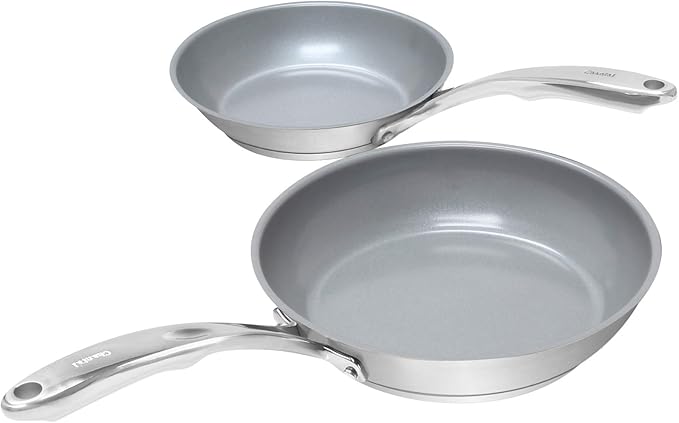Chantal Induction 21 Steel 2-pc NonStick Fry Pan; includes 8 inch and 10 inch Fry Pans, Ceramic Non Stick