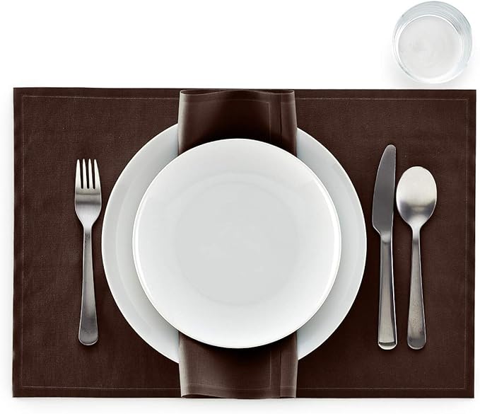 MY DRAP Washable and Reuseable Cloth Placemat - 17.7 x 12.6 in (24 Per Roll, Cotton Aquamarine)