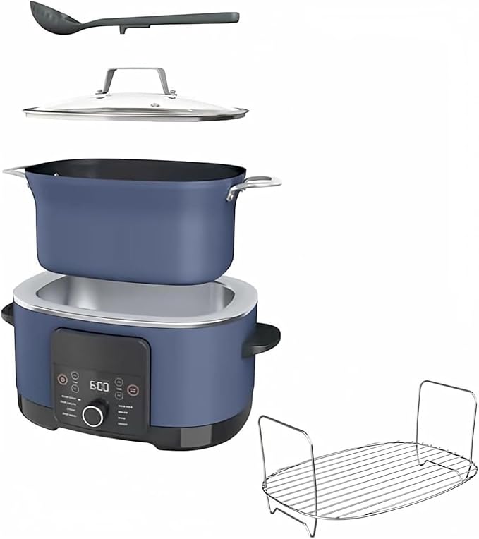 Ninja Foodi PossibleCooker PRO MC1000 8.5Qt Multicooker 8 in 1 Slow Cooker,Warmer, Glass Lid, Integrated Spoon, Nonstick (Blue)