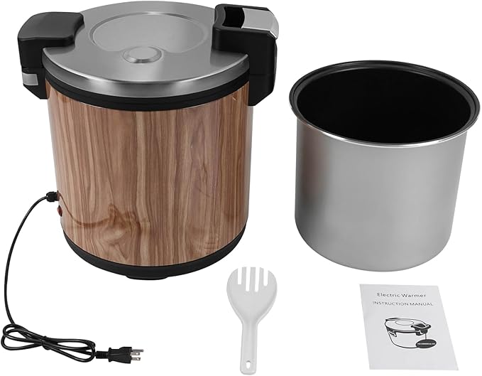 Commercial Rice Warmer, 23L/24.3Qt Electric Food Warmer, 110W Electric Soup Warmers with Adjustable Temperature and Non-Stick Inner Pot for Restaurant Party, Warm Function Only, NOT Cooker