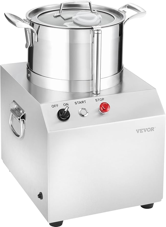 VEVOR Food Processor & Vegetable Chopper, 6.3 Quart Food-Grade Stainless Steel Food Processor Chopper with 2 Extra S-Curve Blades, Ideal for Chopping Vegetables, Fruit, Grains, Nuts