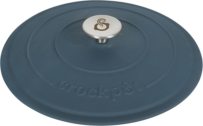 Crock-Pot Artisan 5-Quart Round European Enameled Cast Iron Dutch Oven with Lid ??Matte Navy Blue, Durable Oven Safe Cookware