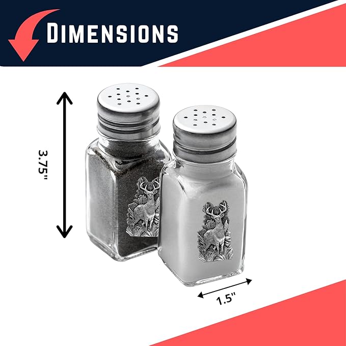 Heritage Pewter Black Bear Salt and Pepper Shaker Set of 2 Bottles | Expertly Crafted Pewter Glass
