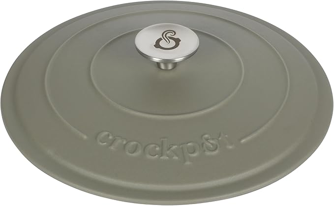 Crock-Pot Artisan 7-Quart Round European Enameled Cast Iron Dutch Oven with Lid ??Matte Green, Durable Oven Safe Cookware