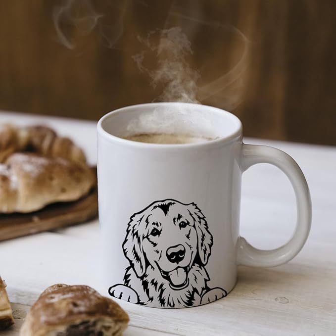 Golden Retriever Ceramic Coffee Mug - 11 oz Gift for Dog Lovers, Women, Men, and Moms