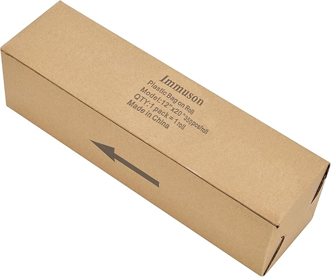 Immuson 12" x 20" Plastic Produce Bag on a Roll Food Storage Bags Clear Plastic Produce Bag for Fruits, Vegetable,Bread, Kitchen Bags (4200 Bags-12 Roll)