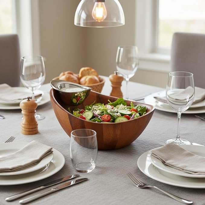 Namb챕 Harmony Chip & Dip Serving Bowl 12??x 6.5?? Acacia Wood with Removable Dip Dish for Chips & Salsa, Appetizers & Snacks, Party & Entertaining, Kitchen & Dining, Buffet & Snack Bowls
