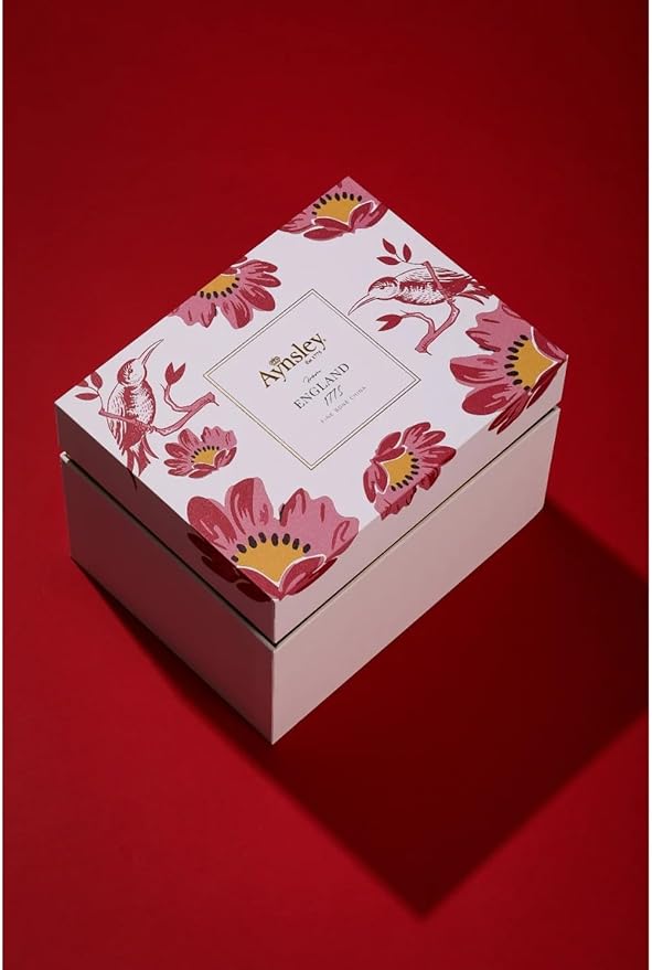 Aynsley Pembroke Glaze Oban 2-Piece Fine Bone China Teacup & Saucer - 6oz (180ml), Handpainted Floral with Gold Trim - Vintage Gift Set-Mill Green