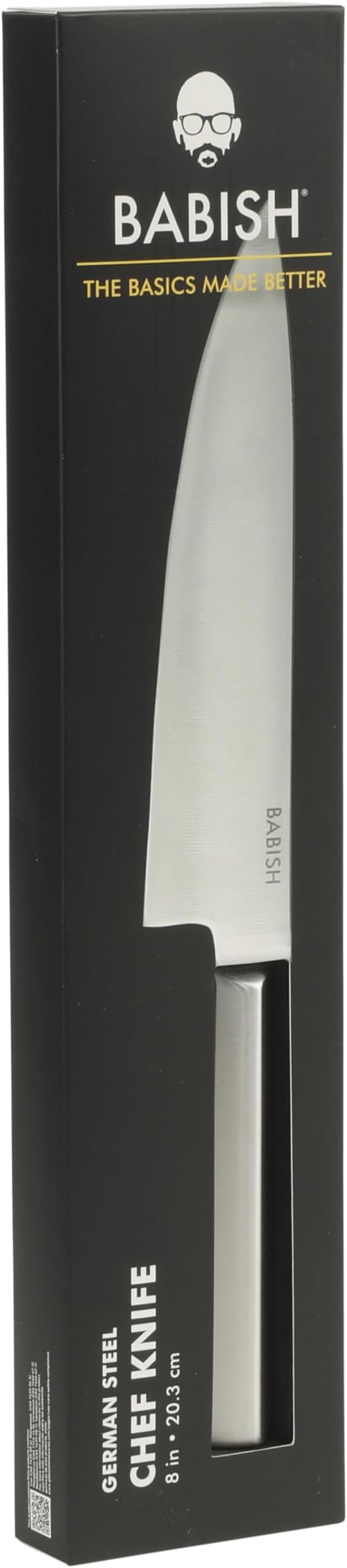 Babish 8-Inch Chef Knife ??High-Carbon 1.4116 German Steel Kitchen Knife, Full-Tang Razor Sharp Chef?셲 Blade for Chopping, Slicing, Dicing & Everyday Prep